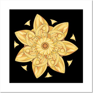 golden flower Posters and Art
